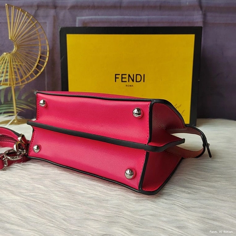 Vintage HOT Nappa Peekaboo Fendi Leather In Bag Petite Rose ISeeU 0808